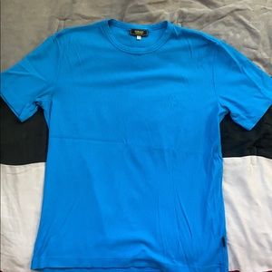Versace Jeans Couture Blue Ribbed stretch shirt